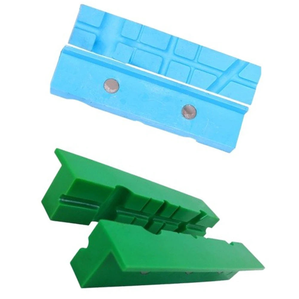 Clamping Pads for Vise Featuring Magnetic Aluminum Body Rubber Dampening and Grip Enhancing Texture 4 5 6 inch