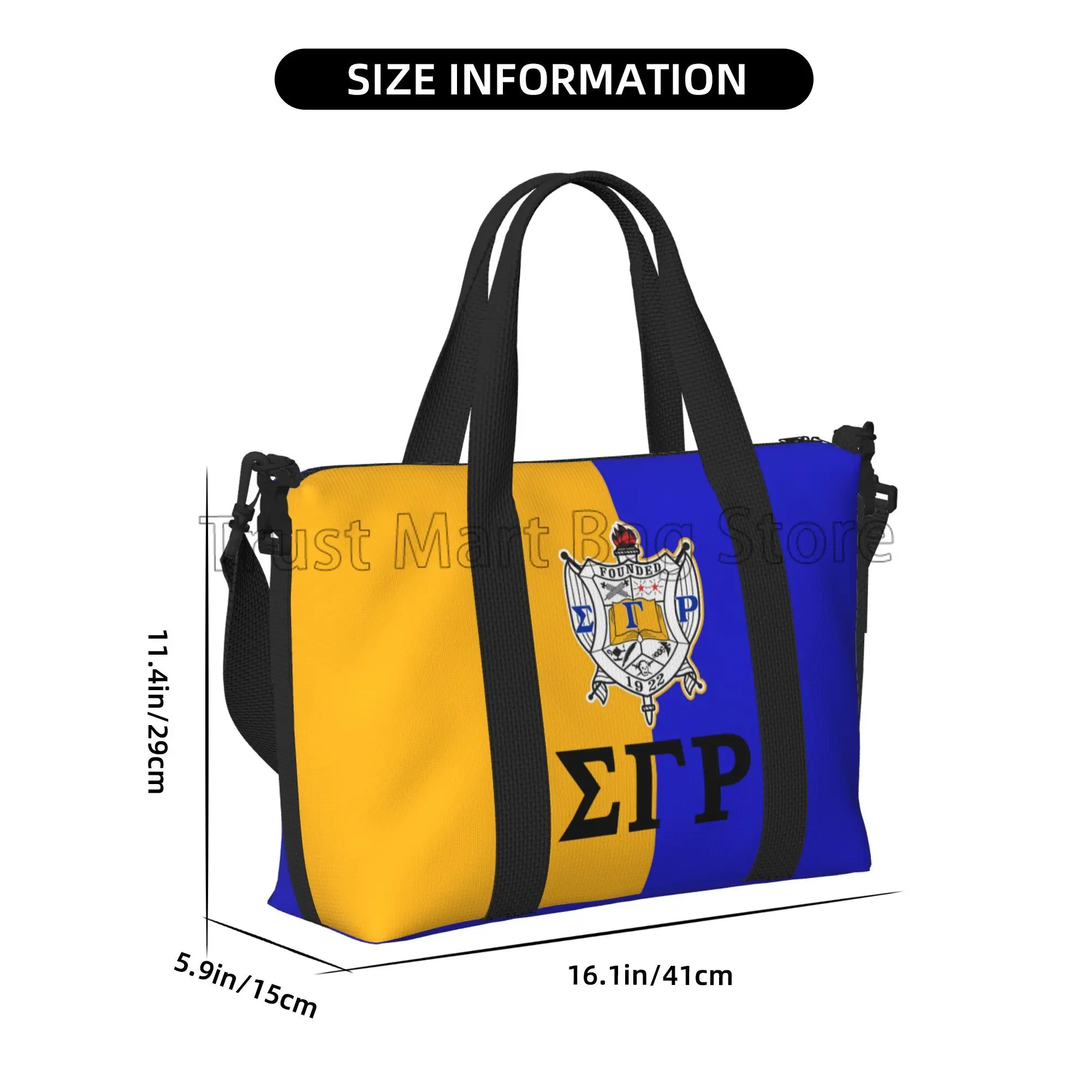 Sigma-bolso de viaje con estampado Gamma Rho 1922 para mujer, bolsa de lona personalizada con correa para el hombro, bolsa deportiva para gimnasio,