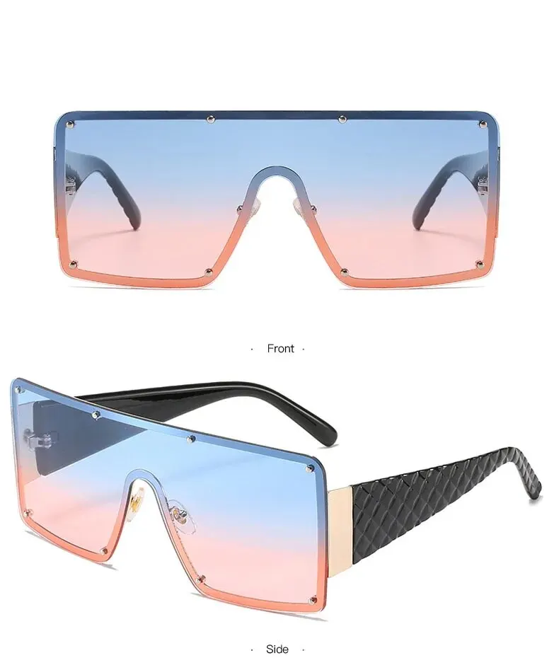 Mode Große Rahmen Sonnenbrille Weibliche einteilige Breitrand Sonnenbrille Ins Straße Schießen Laufsteg Uv400 – Detail 7