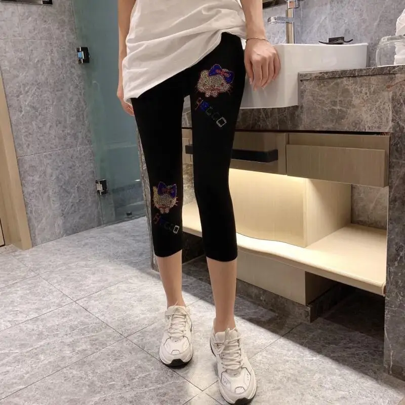 Sanrios Studenten-Leggings, Hello Kitty's Mädchen-Hosen, hohe Taille, lässig, bequem, vielseitig, einfach, heißer Verkauf, Geschenk für Freundin