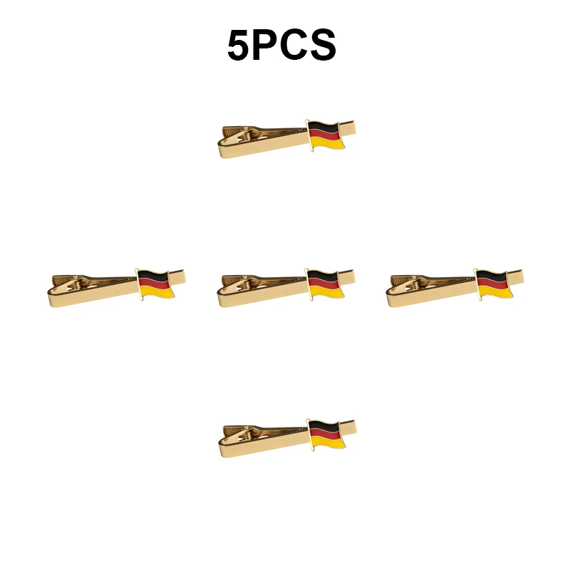 

100-1pcs Germany Flag Tie Clips Men's Metal Necktie Bar Dress Shirts Tie Pin For Wedding Ceremony Metal Gold Tie Clip