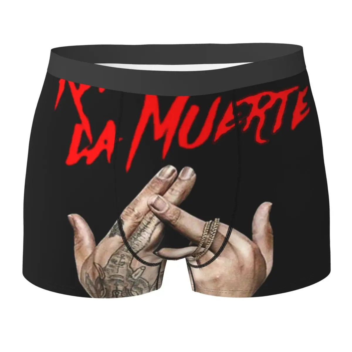 

Нижнее белье Anuel AA Real Hasta La Muerte, мужские трусы, эластичные боксеры с принтом, популярные шорты, трусы больших размеров