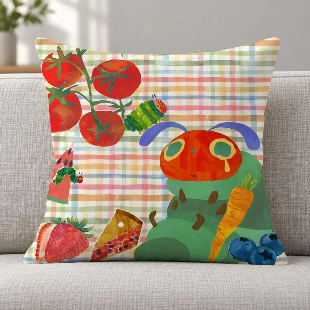 Book Kids Story T-The Very Hungry Caterpillar Cushion Cover Soft Plush  throw pillow Sofa Bedroom Living Room Car Dorm Gift