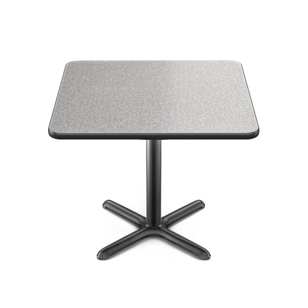 

Premium 36 Square Commercial Breakroom Table, 30 Height, X-Base, Black, Gray Nebula Laminate