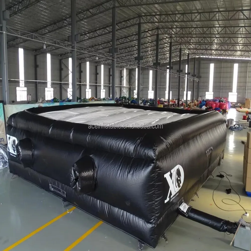 Extreme Sport Freestyle Jump Trampoline FMX MTB BMX Square Mountain Bike Flat Mat Cushion Inflatable Stunt Jump Airbag