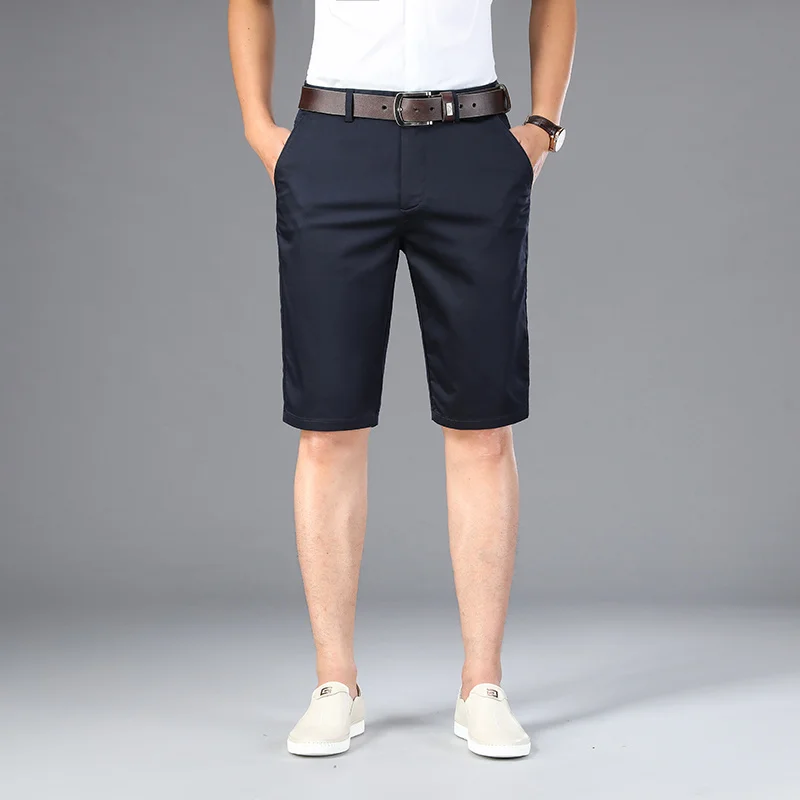 Summer Men's Casual Classic Cotton Soft Shorts 2023 New Arrival Men Business Fit Comfy Golf Knee Length Plus Size 40