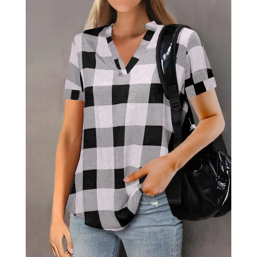 

Новый клетчатый воротник ort Sve Женский irt Хлопок 00% устойчивый к эластичному крою Fem Faion Осень