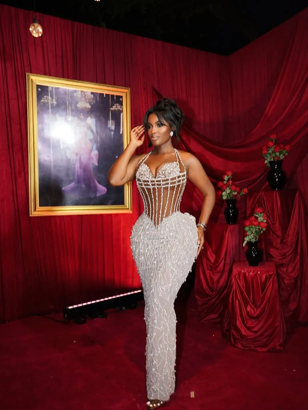 Luksusowe Sukienki Wieczorowe z Koronki z Perłami Afrykańska Sukienka Urodzinowa Aso Ebi Błyszcząca Sukienka Ślubna z Koralikami na Przyjęcie Weselne Suknia na Imprezę Szyta na Miarę