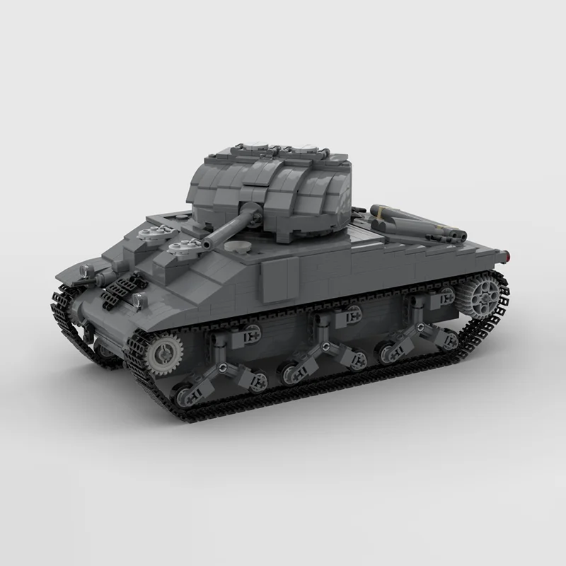 Armored Car Model Moc Building Bricks Modular M4A2-75 Tank Model Technology Blocks Christmas Toy Construction Holiday Gifts