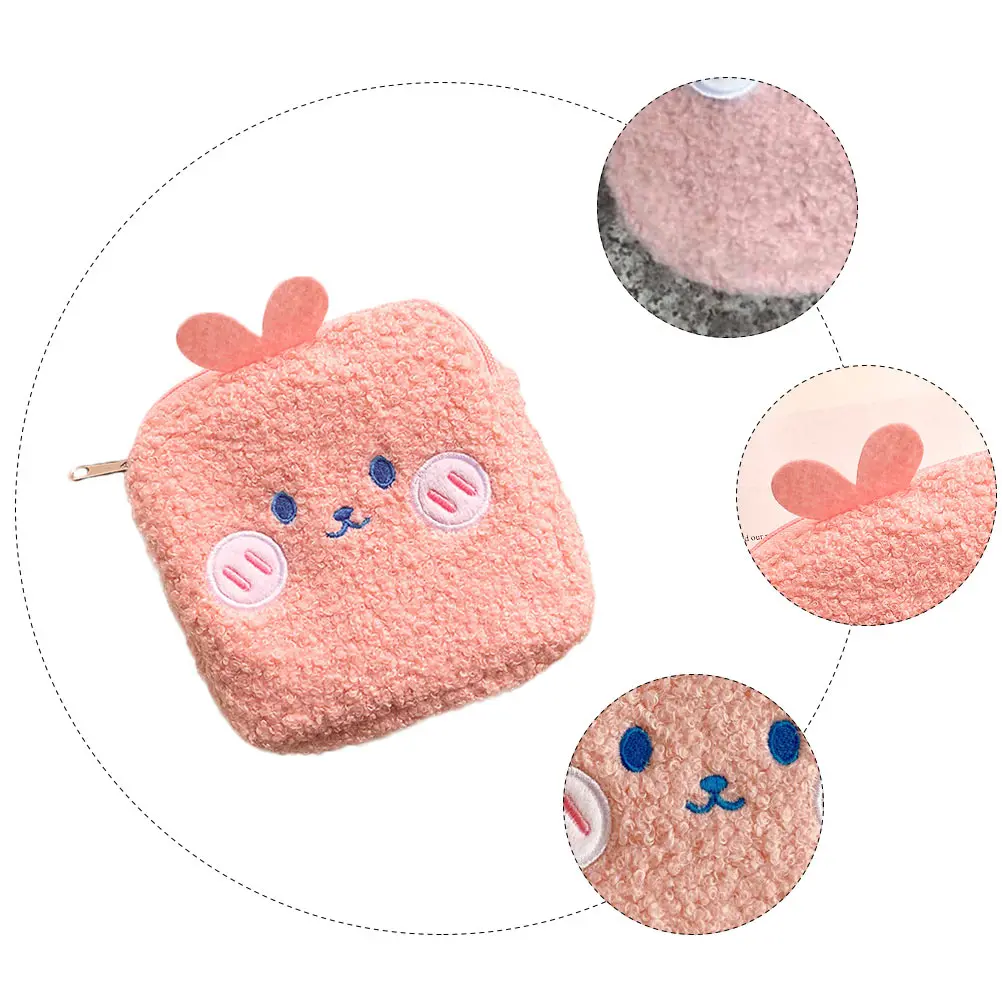 

1Pcs Cartoon Sanitary Towel Storage Bag Portable Mini Wash Bag Multi-Function Storage Pouch for Girls Ladies Travel Office