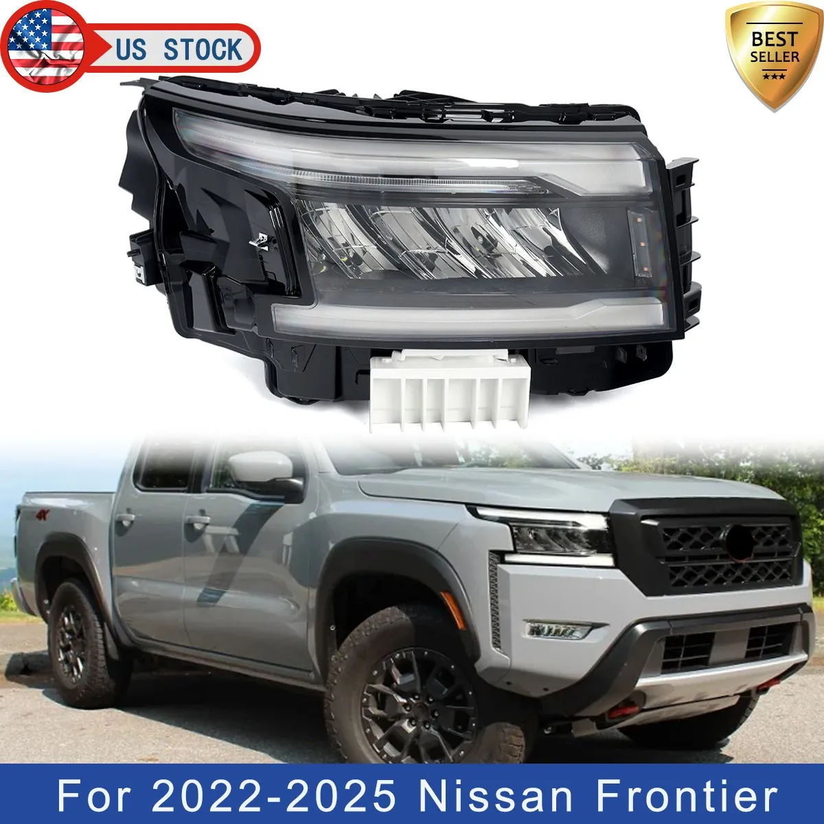 

Front Head Light Right For Nissan Frontier PRO-4X 2022 2023 2024 2025 LED Headlight DRL Headlamp Right Side Headlights Assembly