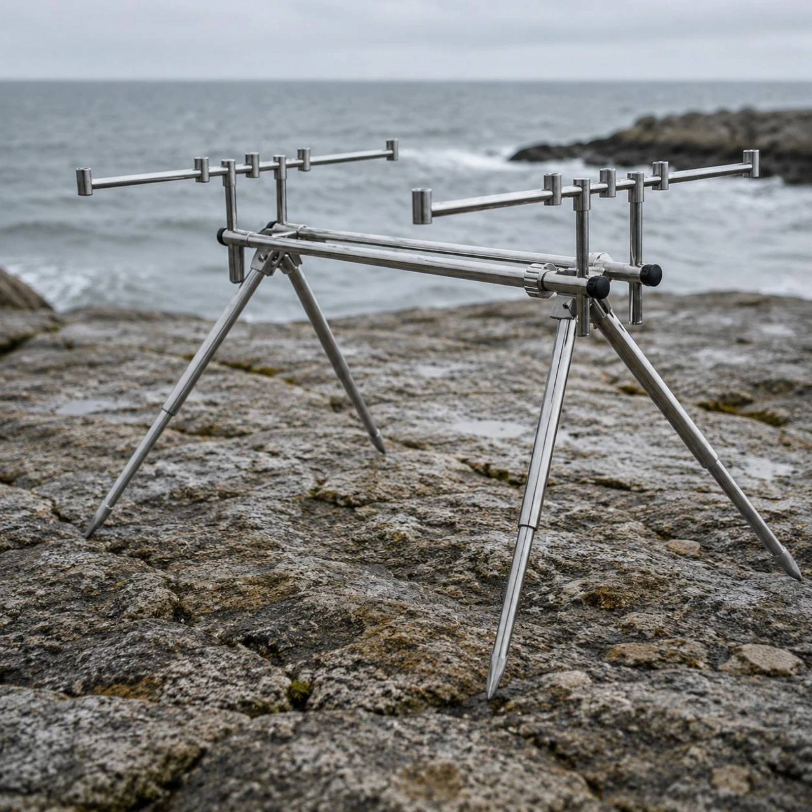 Fishing Rod Pod Stable Telescopic Rod Pod Long Cast Fishing Stand Heavy Duty Angling Equipment Multi-Slot for Fishermen