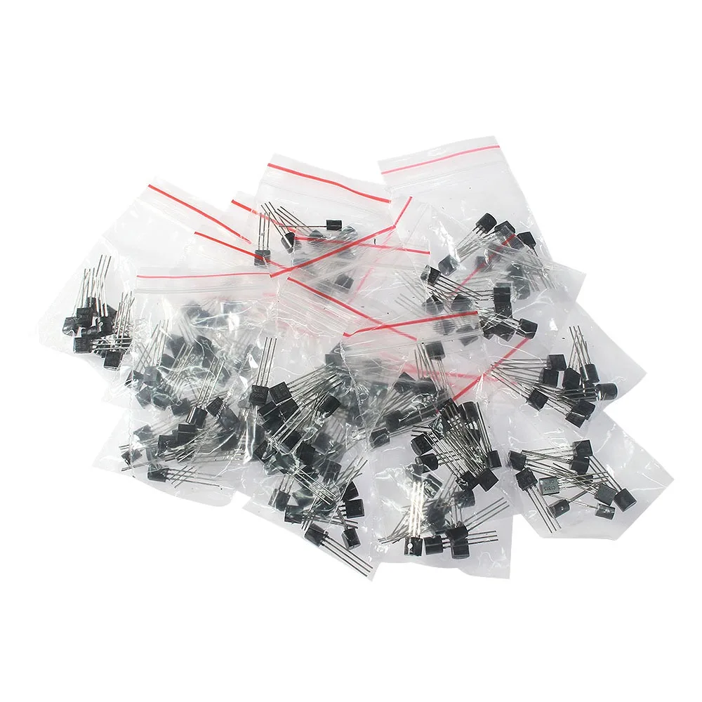 170pcs Transistor Assorted Kit 17Values  S9012 S9013 2N2222 S9015 S9018 A1015 C1815 A42 A92 2N5401 2N5551 A733 C945 S8050 S8550