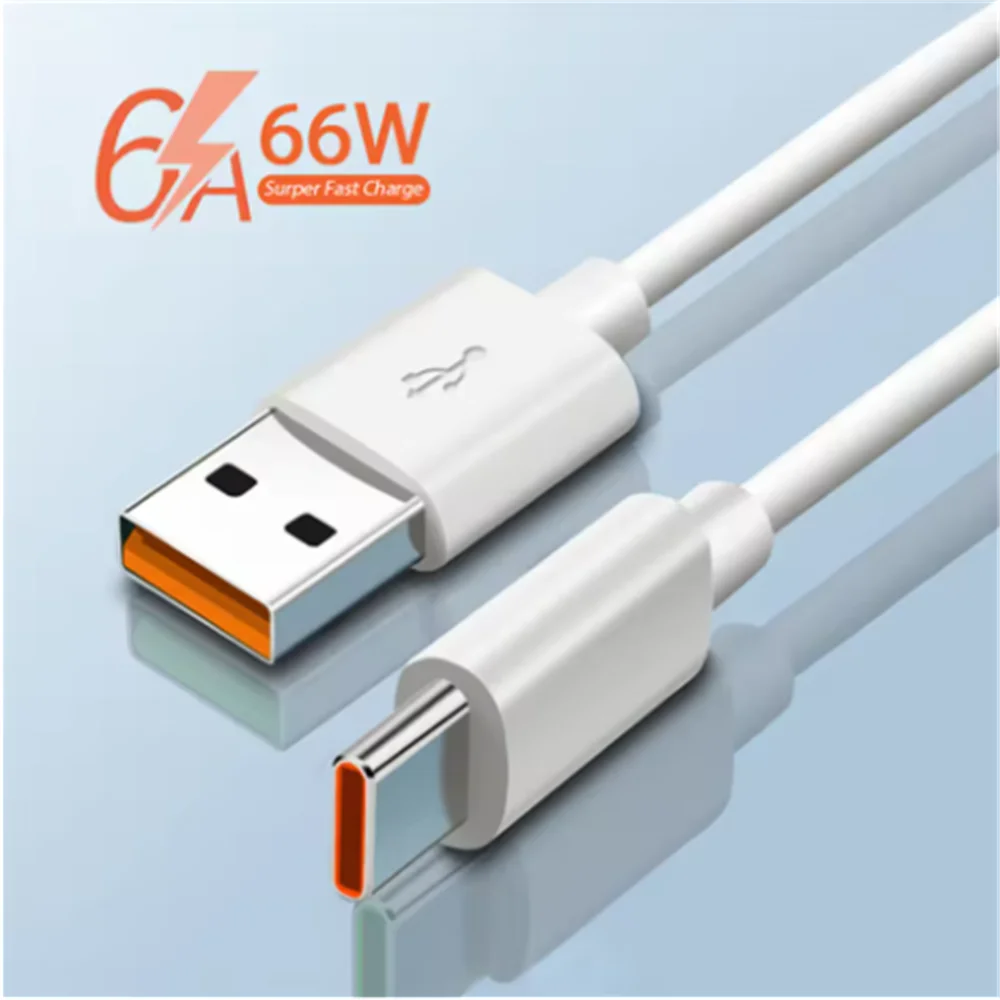 66W 6A USB Type C Fast Charging Cable USB C Quick Charger Data Cable For Huawei Xiaomi iPhone Oneplus Samsung 0.25m/1m/1.5m/2m