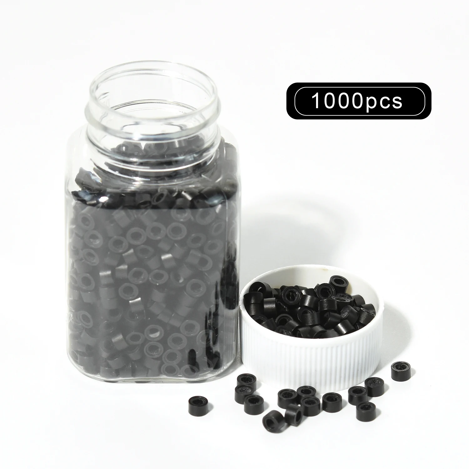 1000 Pcs 5.0mm * 3.0mm * 3.0mm microfono Con Vite, Micro anelli/perline in Silicone per estensioni dei capelli 9 colori opzionali