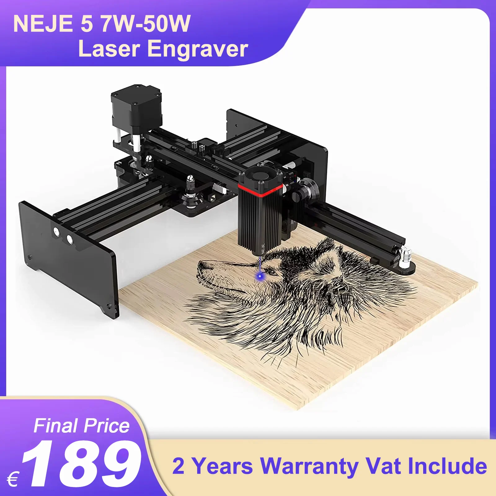 NEJE 5 7W-50W Laser Engraver, CNC Laser Cutting Engraving DIY Wood Router Machine Tool, Logo Marking for Metal Laser Cutter