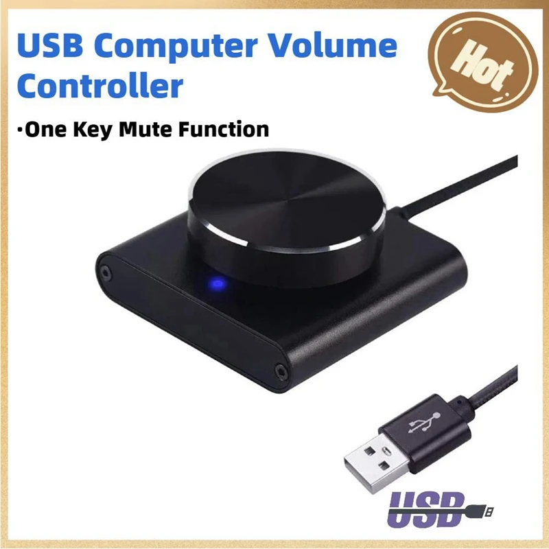 USB Volume Control Lossless PC Computer Speaker Volume Controller Knob Adjuster Digital Control With One Key Mute, Easy To Use