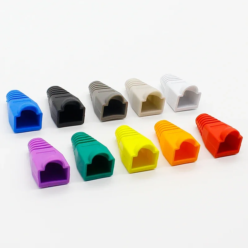 RJ45 connector caps cat5 cat5e cat6 multicolour sheath protective sleeve for network connectors ethernet cable