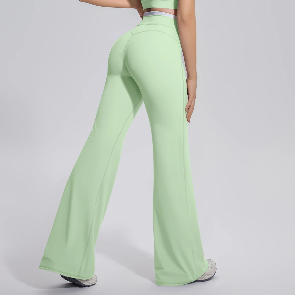 Rooftrellen Summer Woman Loose Breathable Yoga Wide Leg Pants Gym Running Quick Drying Yoga Pants High Stretch Bell-bottoms