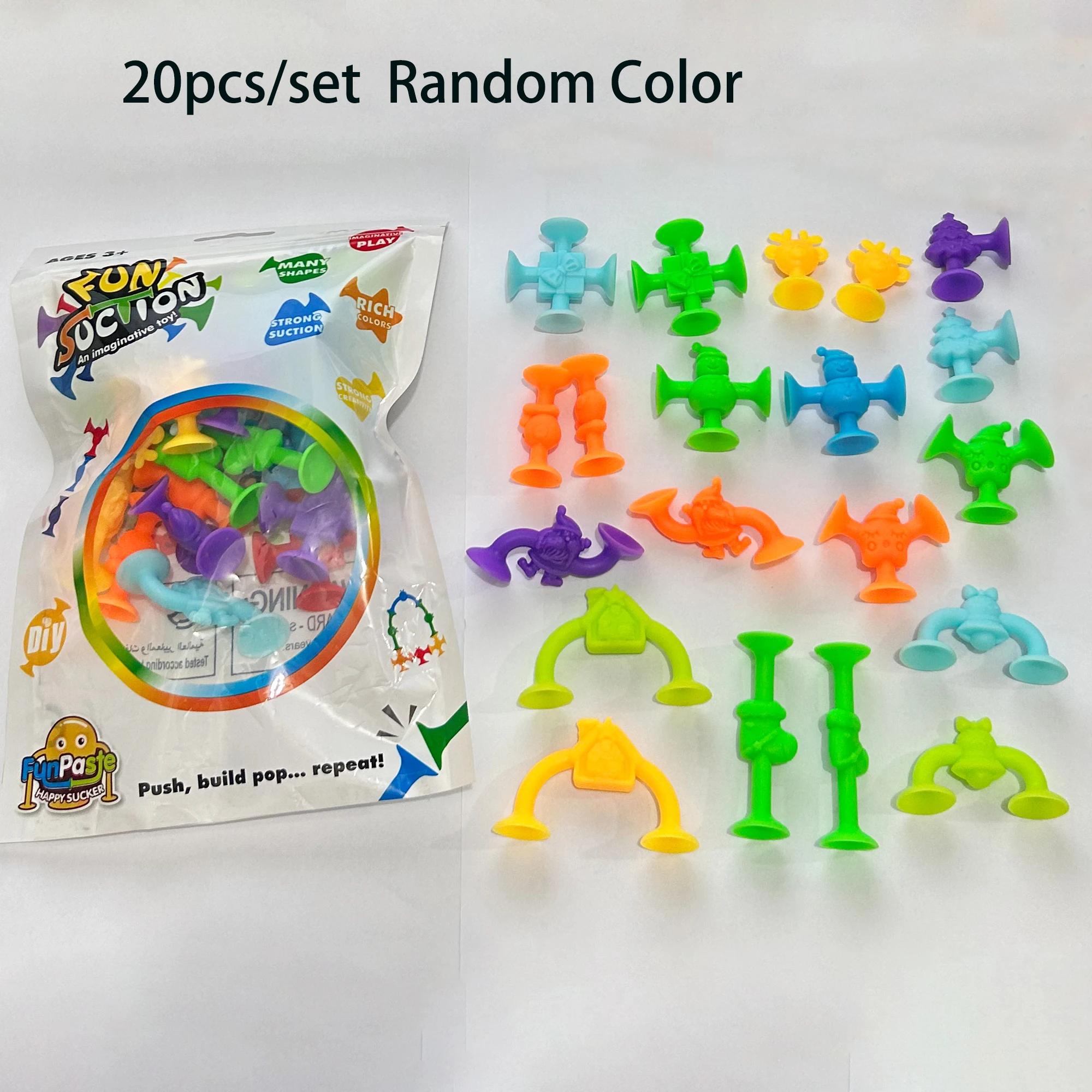 Brinquedos de construção de ventosa com tema de Natal, brinquedos de construção criativos para sala de jogos, brinquedo educacional de empilhamento para crianças,