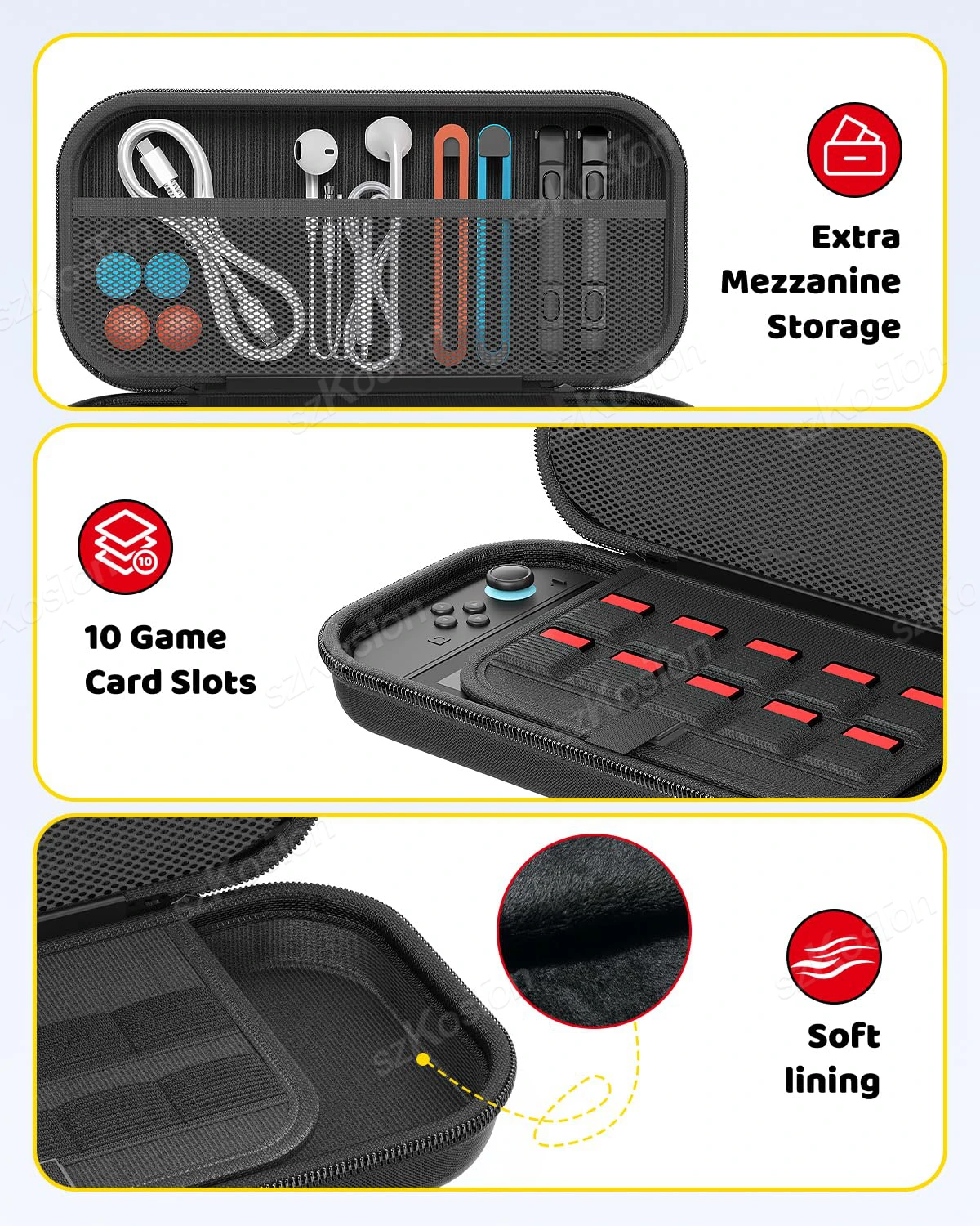 16 in 1 Gaming Accessories Set for Switch 2 Game Consoles Carrying Case+Screen Protector+Thump Grips+Dust Plug+Protective Shell