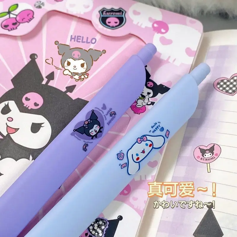 Sanrio ضغط هلام القلم ، Kawaii Kuromi سينامونيل 0.5 الأسود ، عالية القيمة ، Ins نمط ، طالب تفعل المشكلة ، دائم زوجين القلم ، 12 قطعة