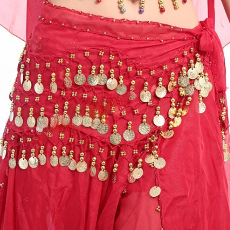 Belly dance oriental belly dance costumes Belt Women 140cm Sequins Tassels Chiffon Hip Scarf for Thailand India Arab dance Belts