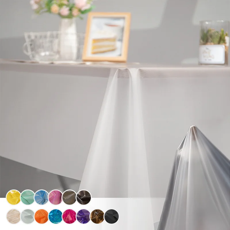100x137cm Colorful Matte Frosted Transparent TPU Fabric Waterproof Windproof Cloth For Raincoat Windbreaker DIY Sewing Material