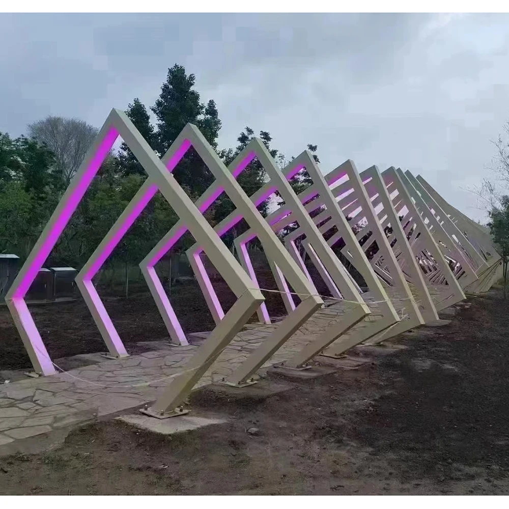 

4 шт. креативный арочный дизайн металлический фон с RGB для свадебного украшения