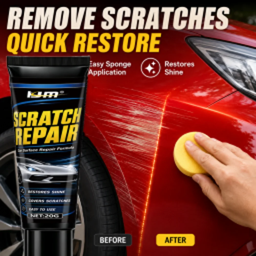 Car Scratch Remover Wax Quick Repair Polish for Light to Moderate Scratches Swirl Marks Paint Blemishes Gloss Restoration