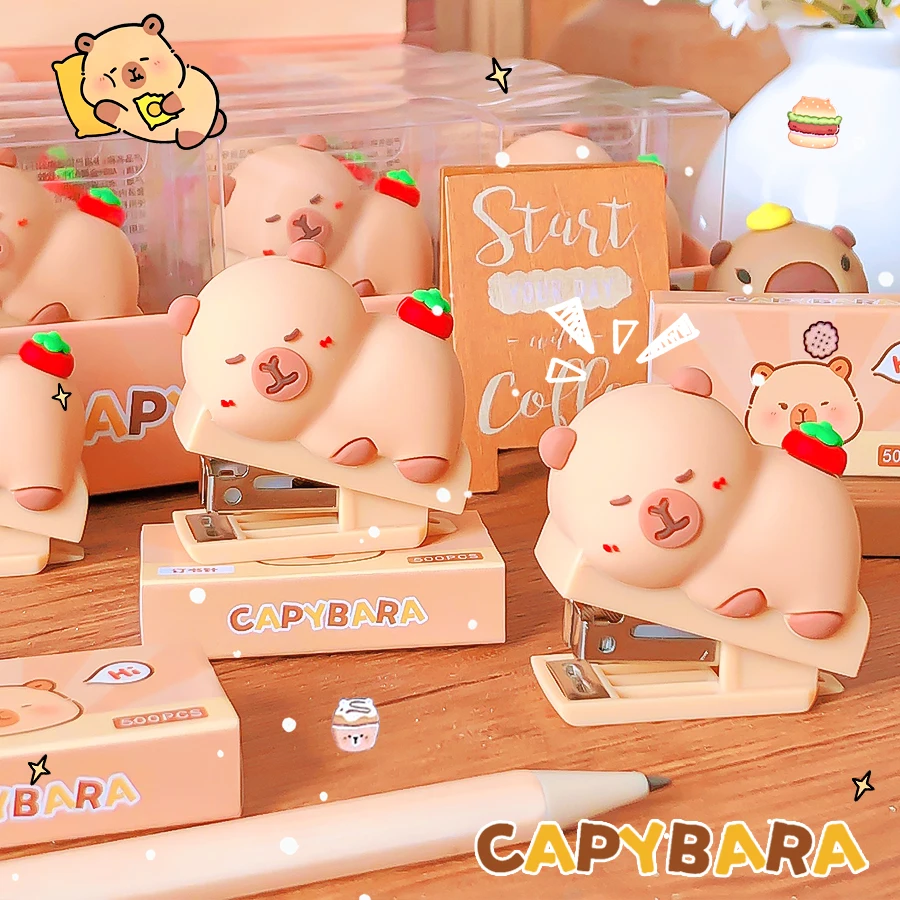 school useful offices accessories binding supplies school supplies stationery Stapler cute capybara mini stapler Binding machine