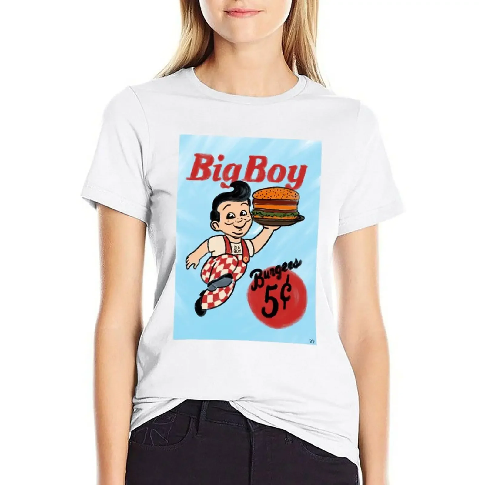 

Bob's Big Boy T-Shirt cute tops shirts graphic tees tops western t-shirt dress for Women