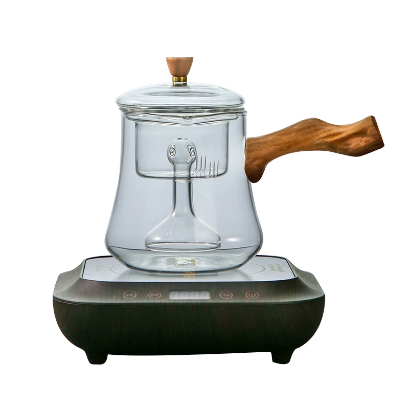 Side Handle Glass Tea Making Appliance Automatic Water Feeding Electric Ceramic Stove Heat-Resistant Kettle Tea Brewing Pot Tea