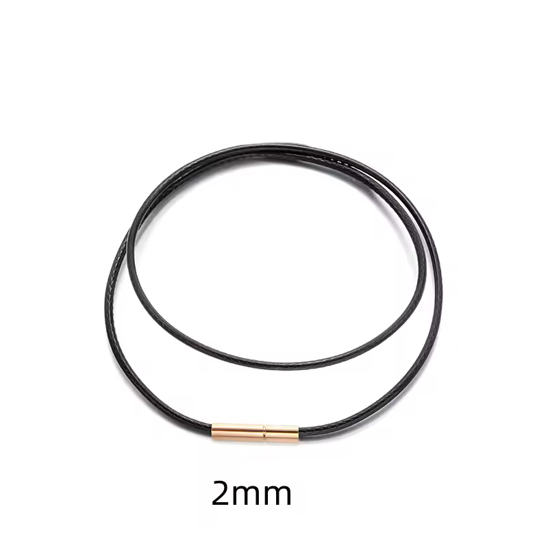 Black Genuine Leather Rope Necklace With Clasp Cord Chain Line String For DIY Pendant Jewelry Making Accessories Supplies Men - Image 11