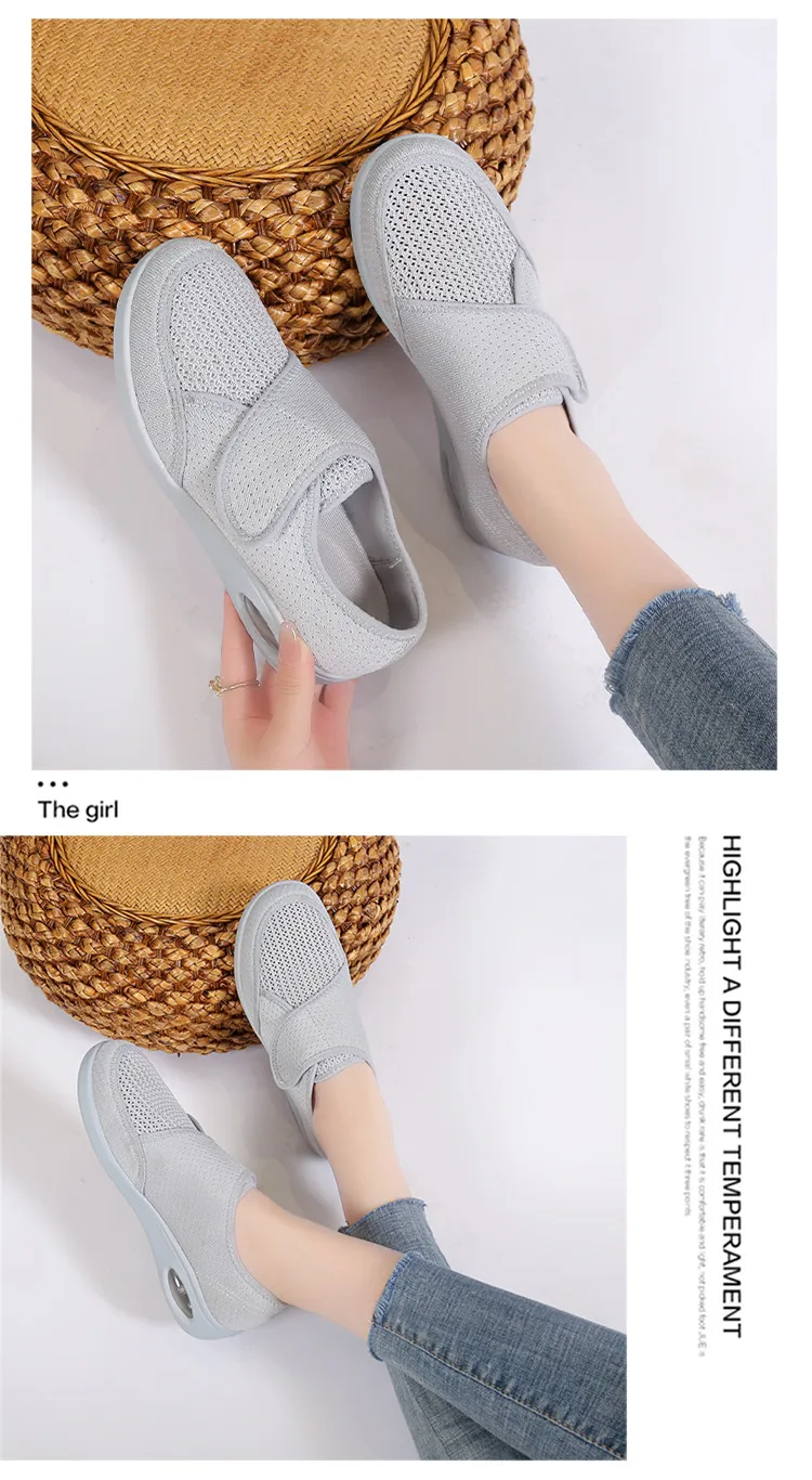 Damen-Sneaker Orthopädische Schuhe für Breite Füße Geschwollene Füße Geh- und Freizeitschuhe Daumenkorrektur Anpassbare Weiche Bequeme Diabetiker-Damenschuhe – Detail 8