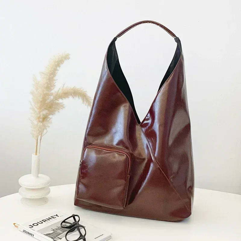 Large Capacity Casual Tote Bags Commuting Single 2024 Niche Triangular Armpit Interior Compartment Women's Handbags Bolsa