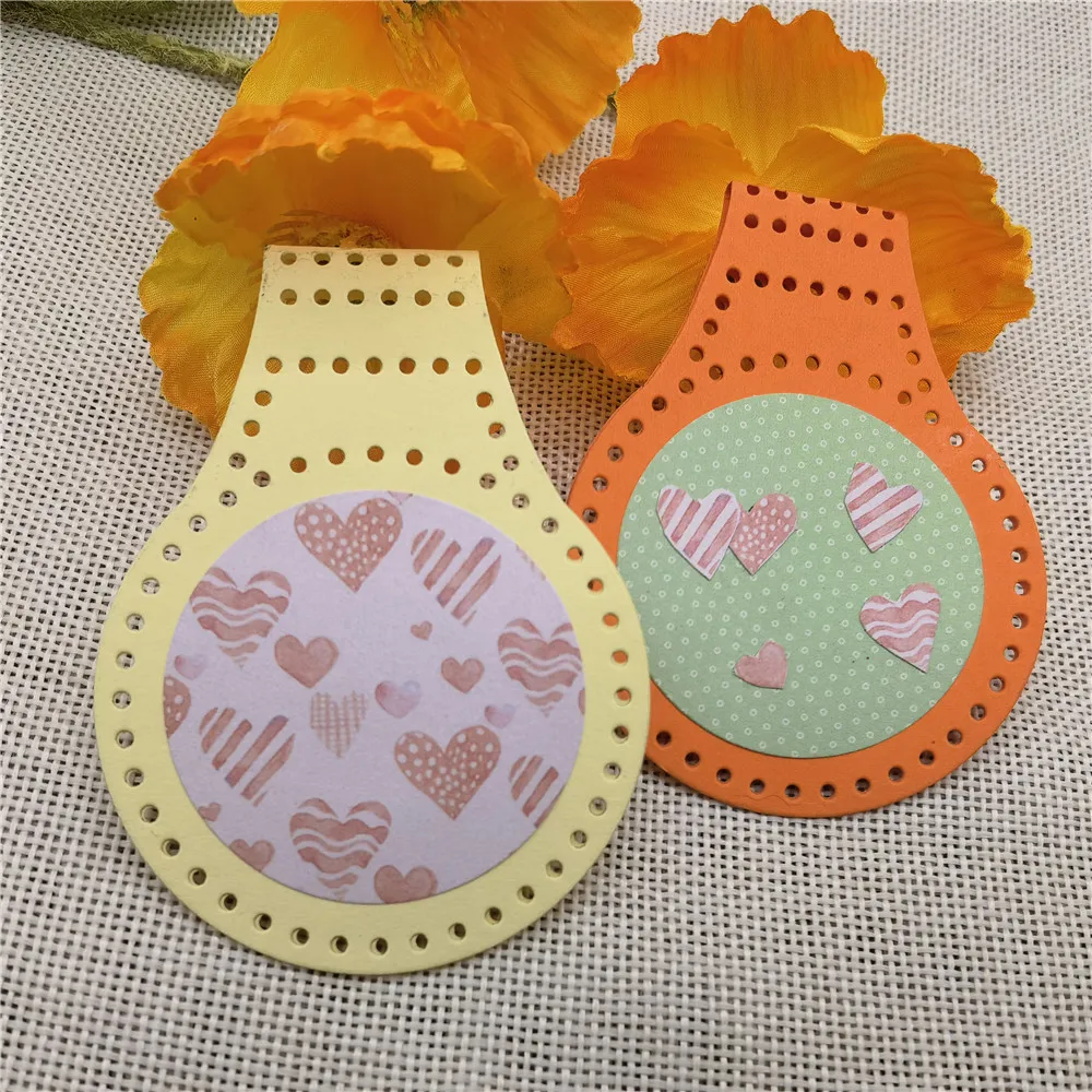 AOKEDIY Stitched Key Fob Metal Cutting Dies Decorative Scrapbooking Steel Craft Die Cut Embossing Paper Cards Stencils