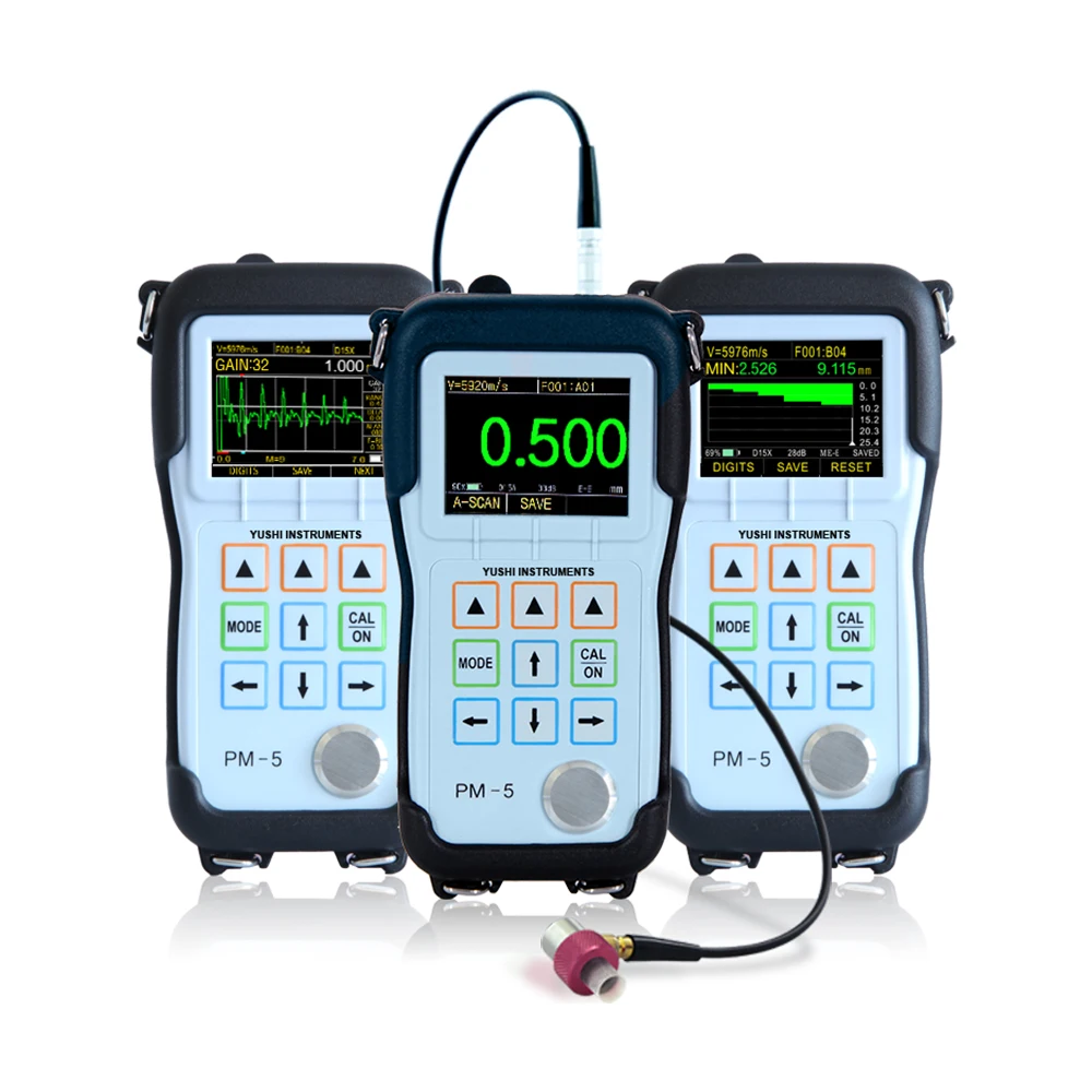 

YUSHI High Precision Ultrasonic Thickness Gauge PM-5 Series 0.001mm 0.0001inch A Scan B Scan Storage Communication Software UT N