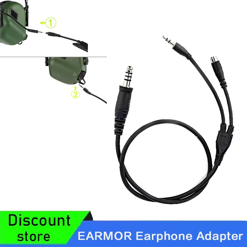 EARMOR Tactical Headset And Microphone Kit with Adapter for M31 M31H Mark3 -  Grade Communication Accessory