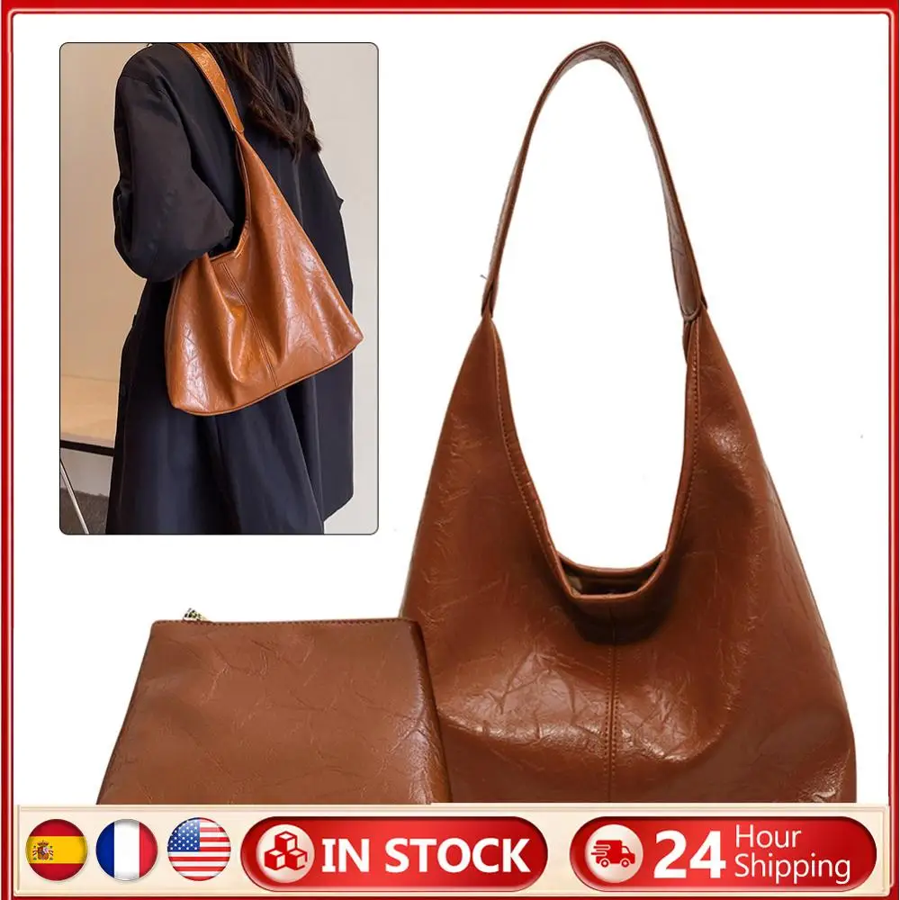 

Women Leather Shoulder Bag Fashion Hobo Bag and Clutch Casual 2pcs Shoulder Bag and Handbag Set Satchel Hobo Bag Shopping Bag