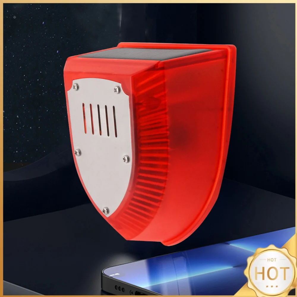 Solar Alarm Lights with Motion Sensor Solar Sound & Light Alarm Strobe Light Warning Lamp for Home Villa Farm Barn Yard