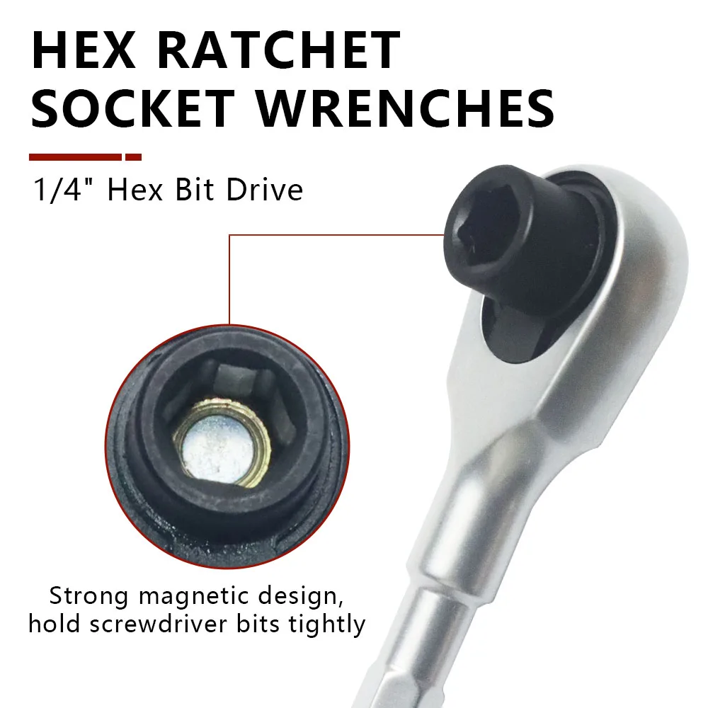 Hex Mini Ratchet Wrench - 1/4