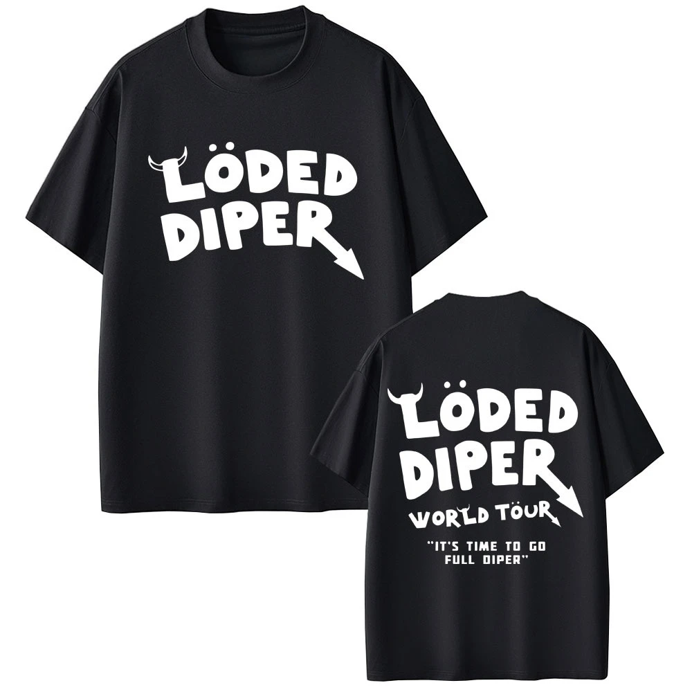 Loded Diper World Tour T-shirt Men Women Clothing Vintage Rock Oversized Short Sleeve T-shirts Men Casual 1pure Cotton T Shirts
