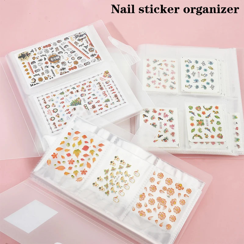 1PCS 84 Grid Album Storage Book For Nail Art Stickers Collecting Tool Gather Decal Transparent Organizer Manicure Notebook