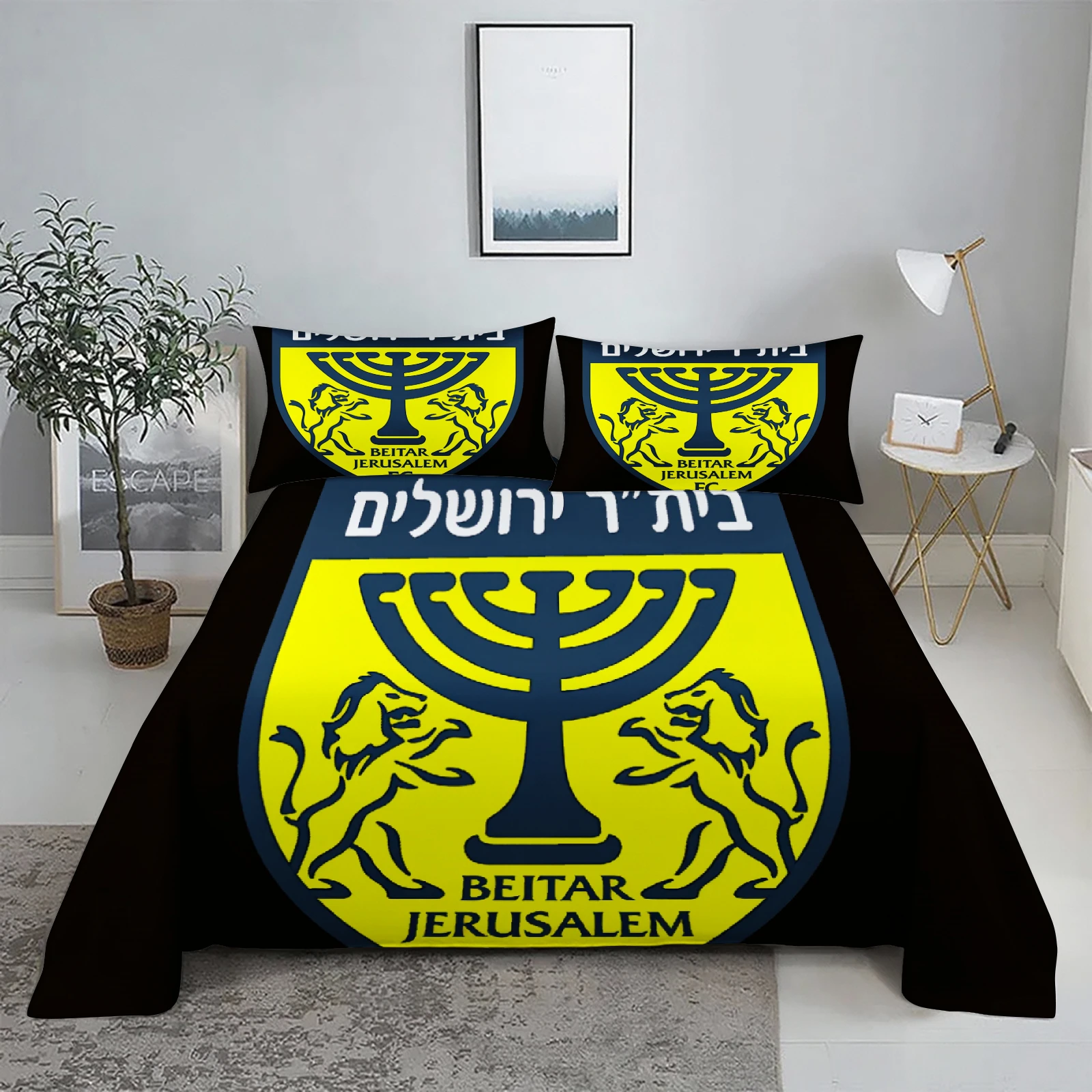 3pcs FC Beitar Jerusalem Bedding set Israel Football Bed Set Single Twin Queen King Size Full Set Bed Linen Bedding for Children