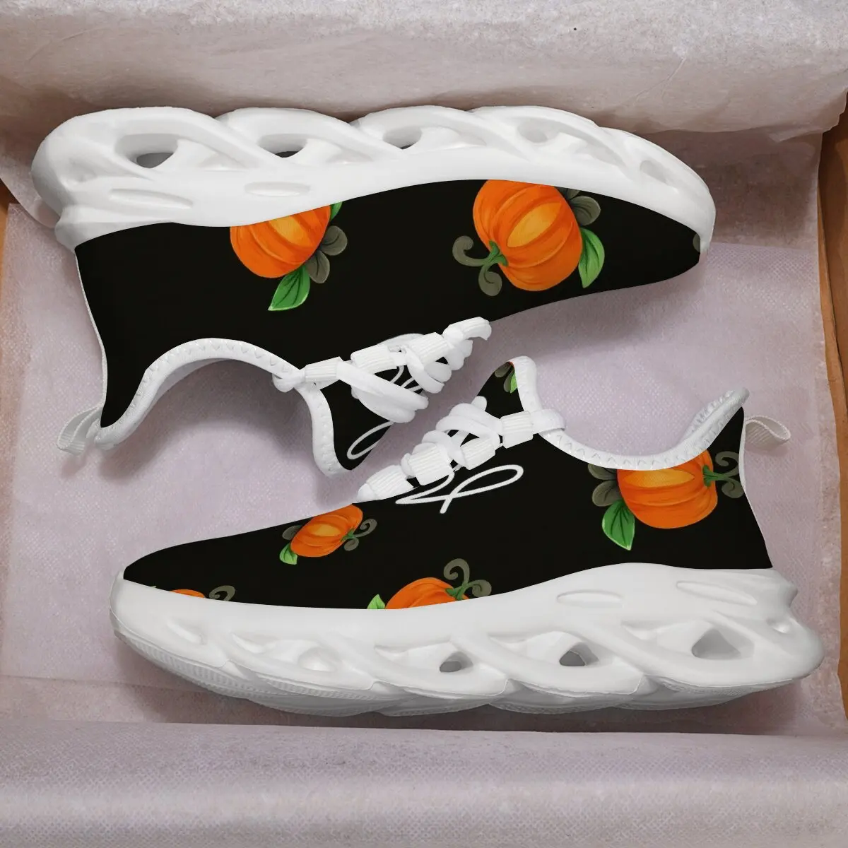 

Обувь на платформе с героями мультфильмов на Хэллоуин, красочные кроссовки с принтом тыквы для мальчиков, легкие сетчатые кроссовки для бега, повседневная обувь для девочек