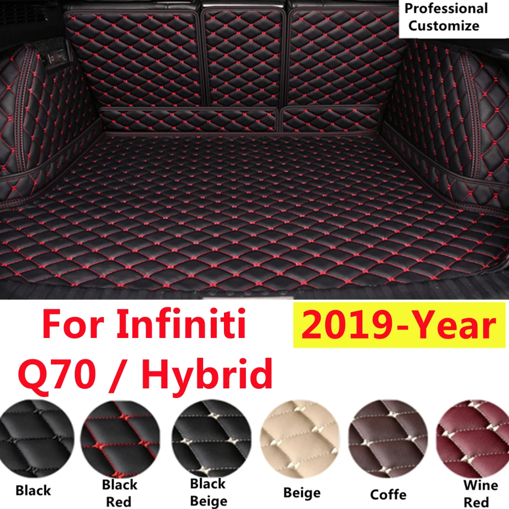 

SJ Full Set Custom Fit For Infiniti Q70 2019 YEAR Auto Fittings Car Trunk Mat Tail Boot Tray Liner Rear Cargo XPE Leather