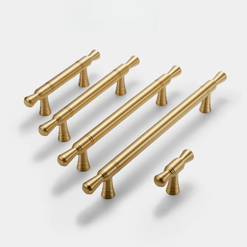 درج أجهزة الأثاث T Bar يسحب مقبض الباب الذهبي الوردي ملحقات المطبخ #1