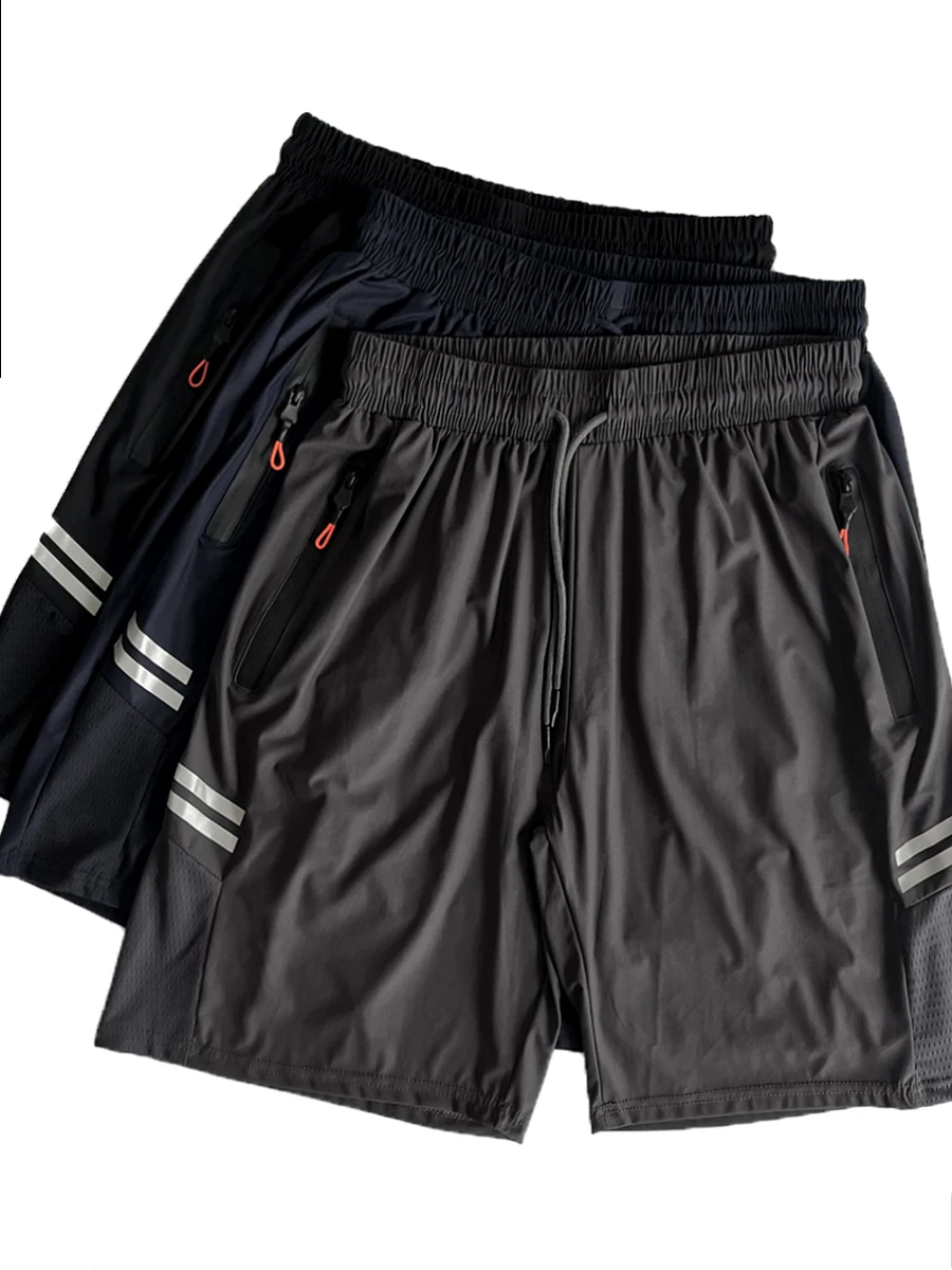 

Cool Sensation Breathable Training orts Men's Summer Thin Reflective Stripe Color Blo Qui Dry Five-Quarter Length Casua...