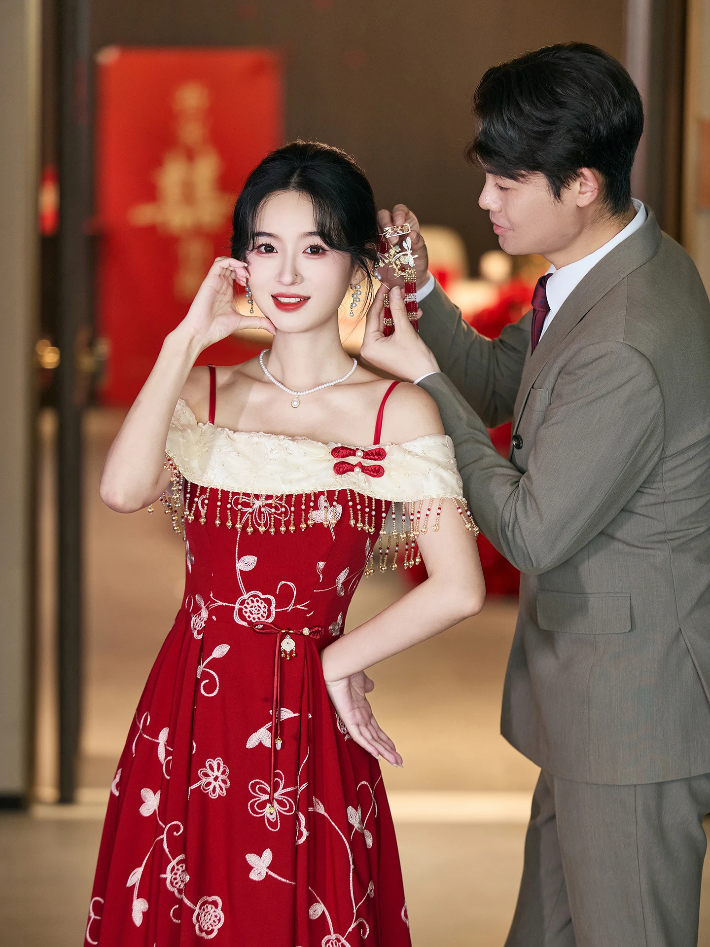 

Red Wedding Dr for Pregnant Women Chinese Sle Ceremony Dr Materni Gown Long Skirt Vintage A-Line Dr
